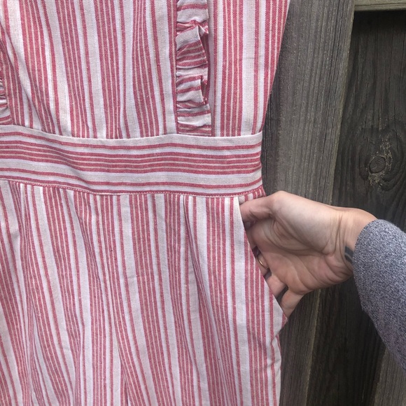 HYFVE striped cropped linen blend jumpsuit! - Picture 3 of 6